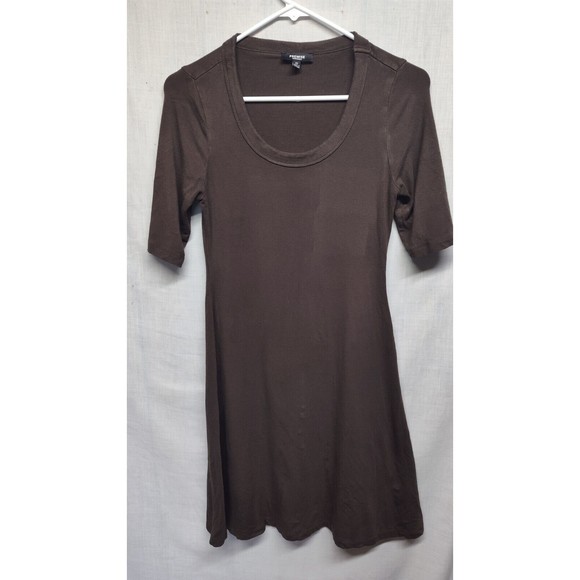 Premise Women’s Brown Short Sleeve Dress Rayon Spandex Stretch Size XS Pull Over - Picture 2 of 13